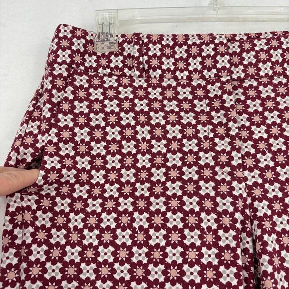 Ann Taylor Loft Julie Skinny Ankle Pant Size 8 Red Gray Print High Rise Stretch - Picture 7 of 14